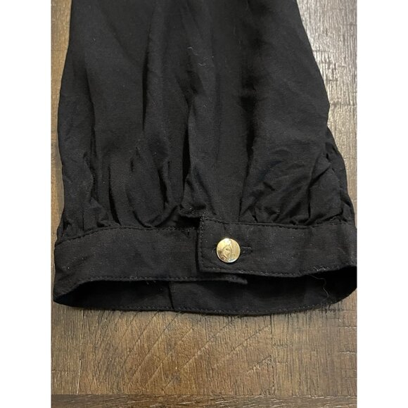 Baby Phat Black Cropped Jumpsuit S Cowl Neck Dolman Sleeve Waist Tie Minimalist - Picture 6 of 11